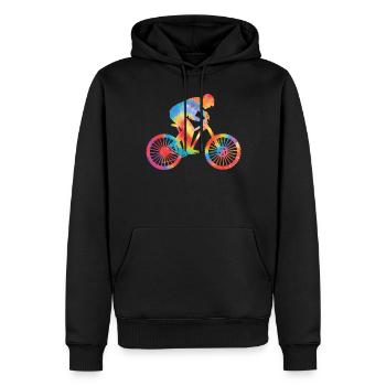 Enduro VTT VTT Équitation - Sweat à capuche Premium bio Homme - noir - Devant - Nico (187cm)