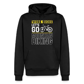 Enduro MTB Mountain Bike Riding - Männer Premium Bio Hoodie - Schwarz - Vorne - Nico (187cm)