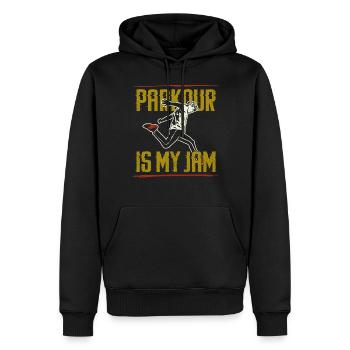 Parkour Free Running Traceur - Sweat à capuche Premium bio Homme - noir - Devant - Nico (187cm)