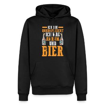 Nordsee Bier Amrum - Männer Premium Bio Hoodie - Schwarz - Vorne - Nico (187cm)