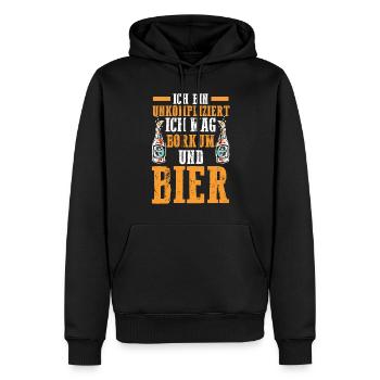 Nordsee Bier Borkum - Männer Premium Bio Hoodie - Schwarz - Vorne - Nico (187cm)