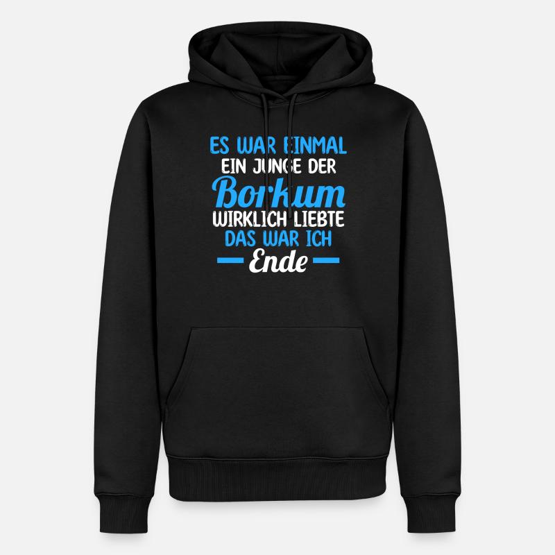 Nordsee Borkum - Männer Premium Bio Hoodie - Schwarz