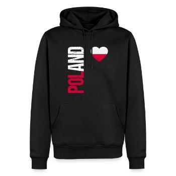 Poland Fußball Trikot Polska Outfit Geschenk - Männer Premium Bio Hoodie - Schwarz - Vorne - Nico (187cm)