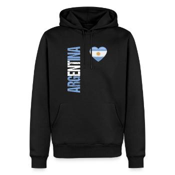 Argentina Outfit Trikot Argentinien Geschenk - Männer Premium Bio Hoodie - Schwarz - Vorne - Nico (187cm)
