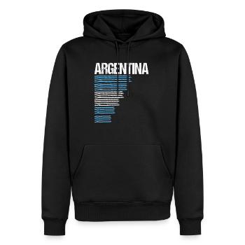 Argentina Fußball Trikot Argentinien Geschenk - Männer Premium Bio Hoodie - Schwarz - Vorne - Nico (187cm)