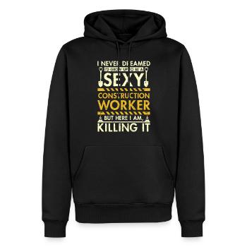 Sexy constucion worker - Männer Premium Bio Hoodie - Schwarz - Vorne - Nico (187cm)
