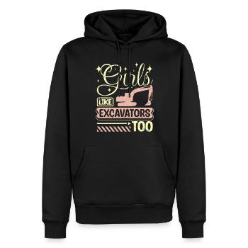 Girls like excavators too - Männer Premium Bio Hoodie - Schwarz - Vorne - Nico (187cm)