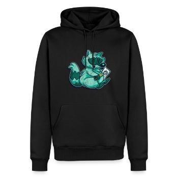 Waschbär Racoon Tier Geschenk Frettchen Marder - Männer Premium Bio Hoodie - Schwarz - Vorne - Nico (187cm)