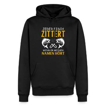 Angeln Geschenk Fischer Angler Petri Heil Rute - Männer Premium Bio Hoodie - Schwarz - Vorne - Nico (187cm)