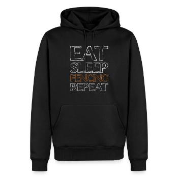 Manger sleep Fencing - Sweat à capuche Premium bio Homme - noir - Devant - Nico (187cm)