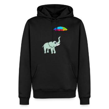 Elephant Elephant Elephant Proboscis Zoo Circus - Men’s Premium Organic Hoodie - black - Front - Nico (187cm)