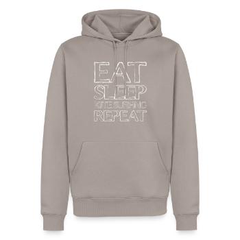 Nourriture Sleep Kiting - Sweat à capuche Premium bio Homme - taupe - Devant - Nico (187cm)