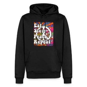 Hippie Geschenk Acidhead Flowerpower Hippi Hippy - Männer Premium Bio Hoodie - Schwarz - Vorne - Nico (187cm)