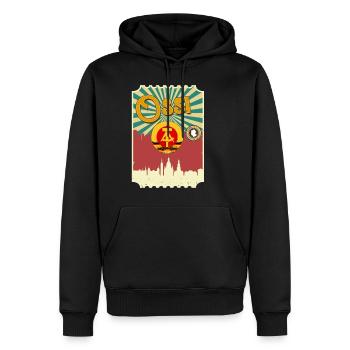 East Germany Gift East Ossi GDR Ostalgia - Men’s Premium Organic Hoodie - black - Front - Nico (187cm)