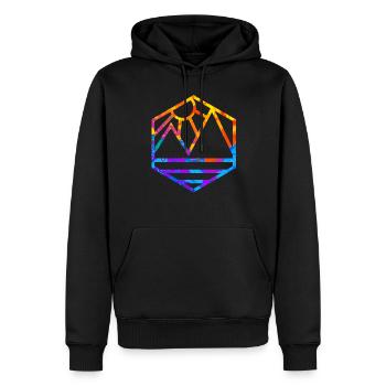 Mountain Mountains Logo Design Mountaineer Gift - Sweat à capuche Premium bio Homme - noir - Devant - Nico (187cm)