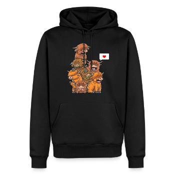 Drôle de bétail écossais des Highlands - Sweat à capuche Premium bio Homme - noir - Devant - Nico (187cm)