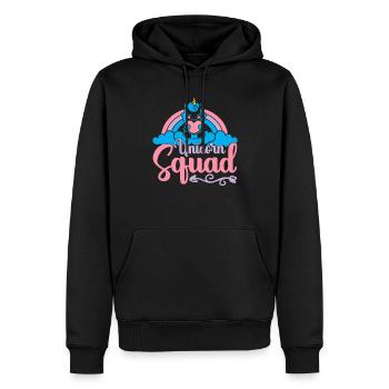 Einhorn Squad Unicorn - Männer Premium Bio Hoodie - Schwarz - Vorne - Nico (187cm)