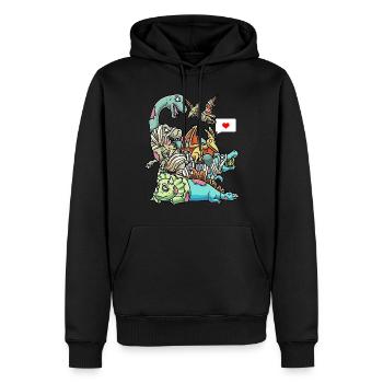Lustige Zombie Dinosaurier Mumie Halloween - Männer Premium Bio Hoodie - Schwarz - Vorne - Nico (187cm)