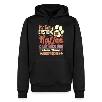 Kaffee Hund Hundehalter Kaffeetrinker Liebhaber - Männer Premium Bio Hoodie - Schwarz - Vorne - Nico (187cm)