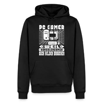 PC Gamer Computerspiele Konsolengamer Videospiel - Männer Premium Bio Hoodie - Schwarz - Vorne - Nico (187cm)