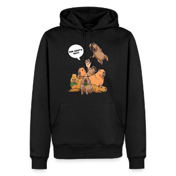 Lustig Capybara Wasserschwein Nagetier - Männer Premium Bio Hoodie - Schwarz - Vorne - Nico (187cm)