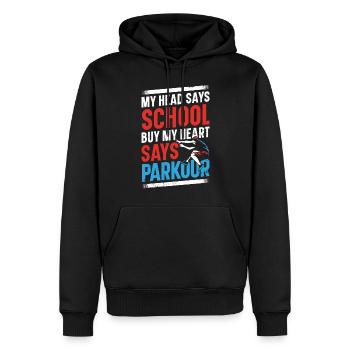 Parkour Free Running Traceur - Sweat à capuche Premium bio Homme - noir - Devant - Nico (187cm)