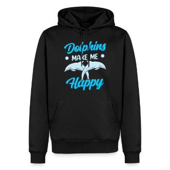 Delfine Machen Mich Glücklich Delphin Delfin - Männer Premium Bio Hoodie - Schwarz - Vorne - Nico (187cm)