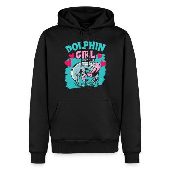 Dolphin Girl Dolphin Lover Dauphins Dauphins - Sweat à capuche Premium bio Homme - noir - Devant - Nico (187cm)