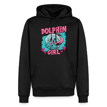 Dolphin Girls Dolphin Dolphins Dolphin Lovers - Men’s Premium Organic Hoodie - black - Front - Nico (187cm)