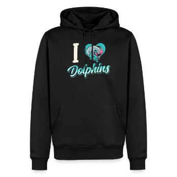 Ich Liebe Delfine Delphin Delphine Delfin - Männer Premium Bio Hoodie - Schwarz - Vorne - Nico (187cm)