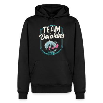 Équipe Dolphins Dolphin Dolphin Lovers - Sweat à capuche Premium bio Homme - noir - Devant - Nico (187cm)