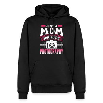 Only one mother Loves photography Mom's camera - Men’s Premium Organic Hoodie - black - Front - Nico (187cm)