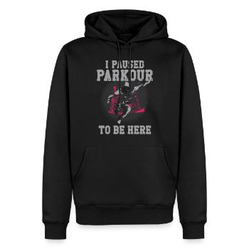 Parkour Free Running Traceur - Sweat à capuche Premium bio Homme - noir - Devant - Nico (187cm)