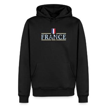 France Maillot de football France Jersey Cadeau - Sweat à capuche Premium bio Homme - noir - Devant - Nico (187cm)