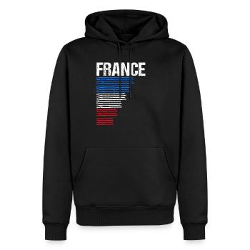 France Fußball Trikot Frankreich Trikot Geschenk - Männer Premium Bio Hoodie - Schwarz - Vorne - Nico (187cm)