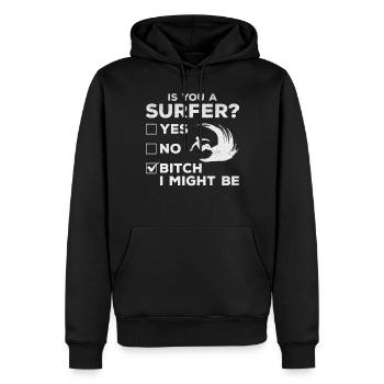 Surfer Êtes-vous un surfeur? Surf de vague Drôle de surfeur - Sweat à capuche Premium bio Homme - noir - Devant - Nico (187cm)