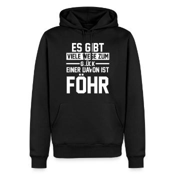 Nordsee Föhr - Männer Premium Bio Hoodie - Schwarz - Vorne - Nico (187cm)