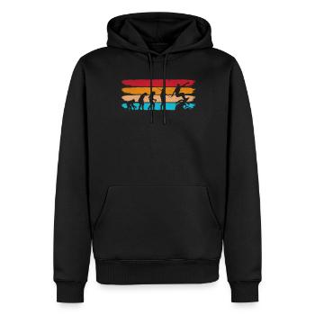 Surfing Evolution Surfer Water Surfer - Männer Premium Bio Hoodie - Schwarz - Vorne - Nico (187cm)