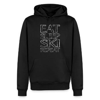 Eating Sleeping Ski - Men’s Premium Organic Hoodie - black - Front - Nico (187cm)