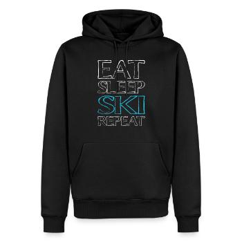 Eating Sleeping Ski - Men’s Premium Organic Hoodie - black - Front - Nico (187cm)