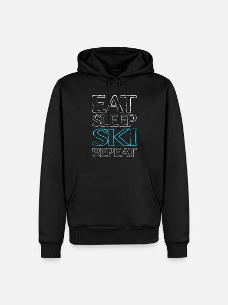 Eating Sleeping Ski - Men’s Premium Organic Hoodie - black