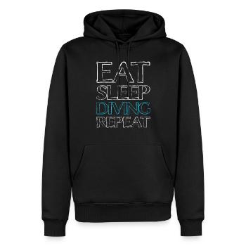 Manger De la plongée dans le sommeil - Sweat à capuche Premium bio Homme - noir - Devant - Nico (187cm)