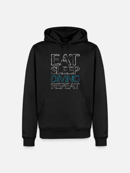 Eating Sleep Diving - Men’s Premium Organic Hoodie - black