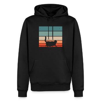 Retro-Meme Der Chonk-Katze Vintage Katzen - Männer Premium Bio Hoodie - Schwarz - Vorne - Nico (187cm)