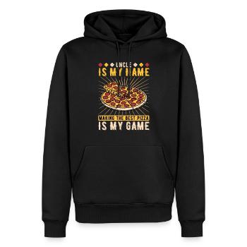 Pizzaïolo Oncle Pizzaiolo - Sweat à capuche Premium bio Homme - noir - Devant - Nico (187cm)