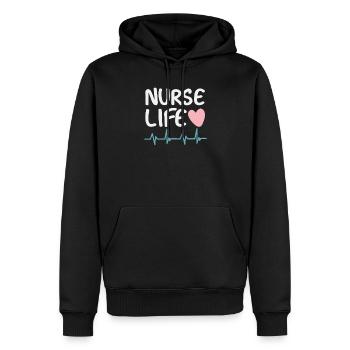 Krankenschwester Leben - Männer Premium Bio Hoodie - Schwarz - Vorne - Nico (187cm)