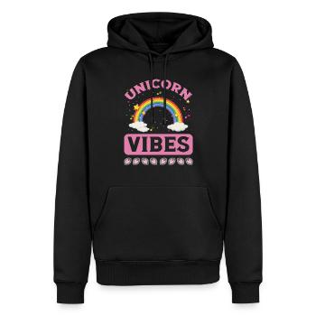 Einhorn Unicorn Vibes - Sweat à capuche Premium bio Homme - noir - Devant - Nico (187cm)