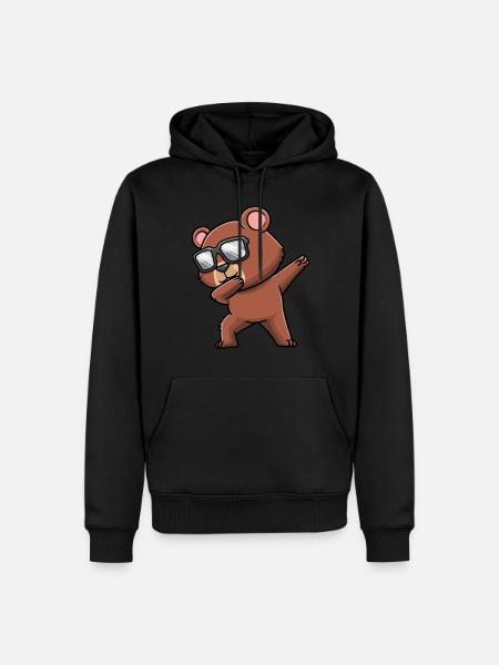 Dabbing Bear with Sunglasses - Men’s Premium Organic Hoodie - black