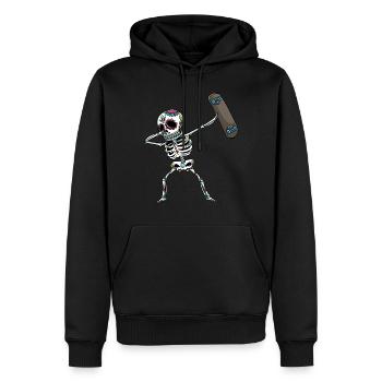 Skeleton Skateboard Halloween - Men’s Premium Organic Hoodie - black - Front - Nico (187cm)