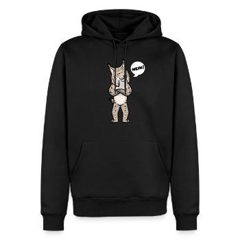 Sture Luchse Luchs Katze Mit Sonnenbrille Lustig - Männer Premium Bio Hoodie - Schwarz - Vorne - Nico (187cm)